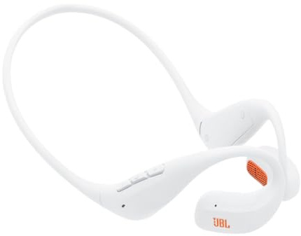JBL Endurance Pace Open-Ear-Sport-Kopfhörer mit Bluetooth, 10 h Akkulaufzeit, Leichter Titan-Memory-Wire-Nackenbügel, IP68 Wasser-/Staubschutz, JBL OpenSound-Technologie, Weiß
