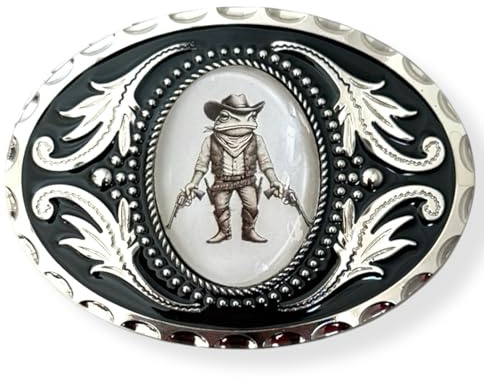 The Bold Bow Tie Silver Western Cowboy Frog Belt Buckle for Men and Women – Western Rodeo Belt Buckle, Funny Novelty Cowboy Gift