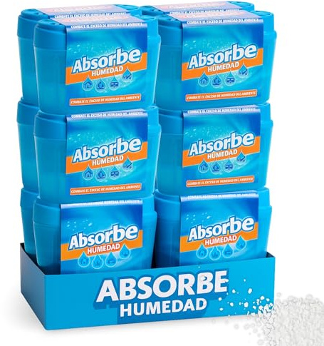 Deshumidificador, Absorbe Humedad, Atrapa Humedad Interior, Previene Condensación, Apto para Armarios, Cocina, Coche, Trasteros, Baños, Cajones, Caravanas, Barcos, Incluye Pack de 12 Botes