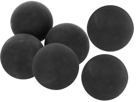 POPETPOP Lot de 6 Rebondissantes en Caoutchouc Noir pour Squash Handball et Racquetball D’Entraînement Professionnelles et Adaptées aux Jeux Intérieurs et Extérieurs