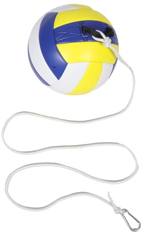Mikikit Ballon D'entraînement de Volley-Ball avec Corde Ajustable, Taille et Poids Standard, Ballon Souple Intérieur pour Volley-Ball en Salle, Outil D'entraînement Précis pour Smash