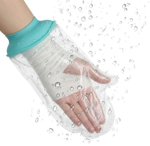 SLIAXINT Protector Ducha Brazo Mano Impermeable Guante Yeso Dedo Lesión - Funda Silicona Suave para Adulto Baño