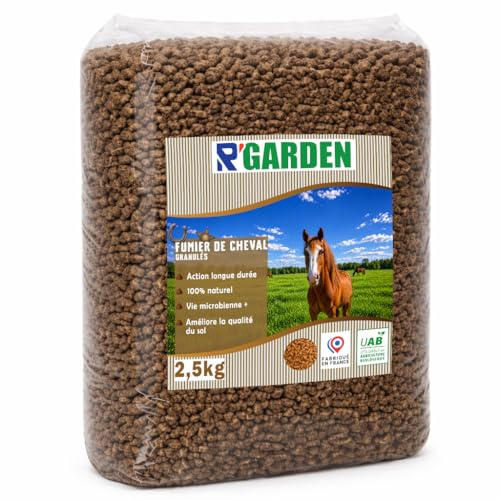 Fumier de Cheval Granulé – Engrais Naturel Riche pour Jardin, Potager & Plantes – Fabriqué en France (2.5KG)