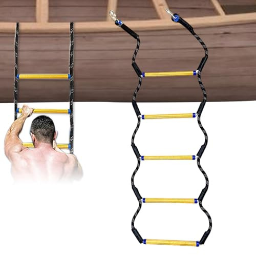 Rope Ladder for Boat Foldable Lightweight 2 Hooks Climbing Ladder