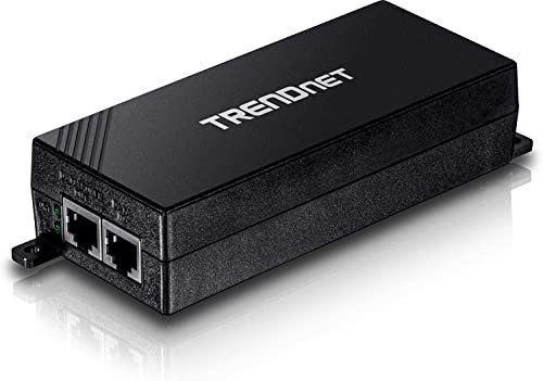 TRENDnet, TPE-115GI, Iniettore Gigabit Power Over Ethernet Plus, PoE+ (30 W) per alimentare distanze di rete fino a 100 m (328 piedi), nero