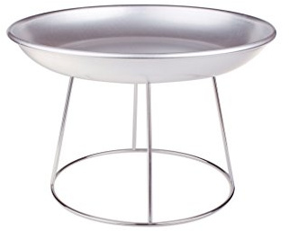 Pentole Agnelli COAL158AL-KIT36 Linea Alluminio 3mm Kit Servizio per Frutti di Mare, Vassoio 36 cm e Supporto Acciaio, Argento