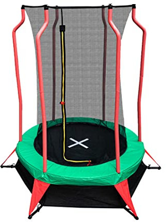 Ultrasport mini trampoline Happy Jump for toddlers between 3 and 5 years of age, with safety net, stable stand, elastic rope system, usable inside and outside, Ø 140 cm
