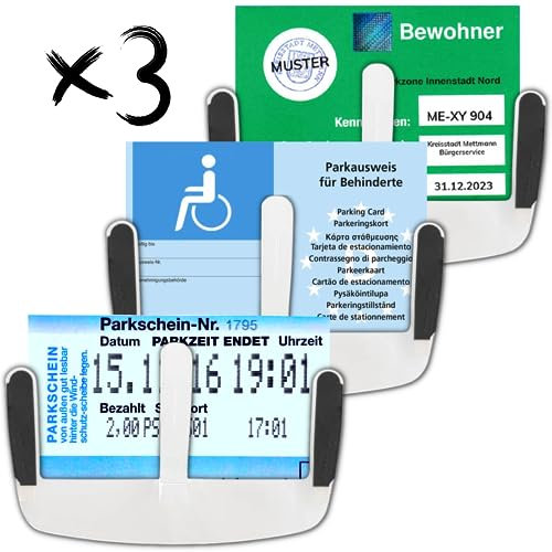 Parkausweis Halterung Windschutzscheibe x3PCS Parkscheinhalter Windschutzscheibe Auto Zubehör/Parkausweis Halter Neuheiten 2025 Gadgets Windschutzscheibe Aufkleber/Bewohnerparkausweis Hülle Aufkleber