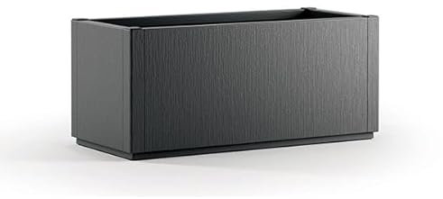 mille idee Fioriera da Esterno Antracite Vaso Rettangolare cm 80x35x36xh Arredo Giardino
