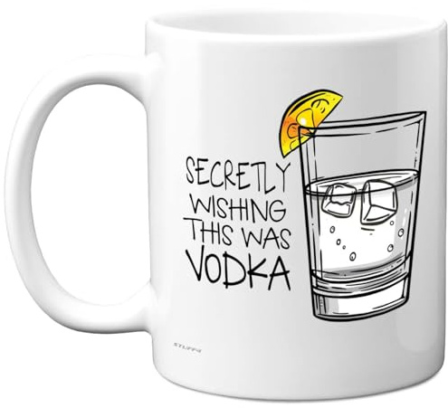 Funny Mug for Women and Men, Secretly Wishing This was Vodka | Funny Birthday Mugs Present Gifts for Friend Family Colleague, 11oz Ceramic Coffee Humour Joke Banter Cup