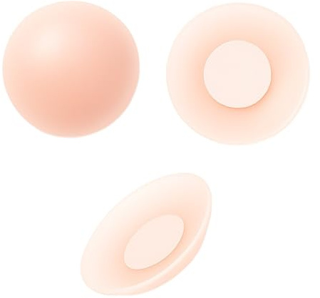 2 Paires Cache-Tétons Réutilisables Silicone Peau Claire – Invisibles sous Les Vêtements, Waterproof, Ultra-Fins et Confortables – MAYAT (2, Nude, 6.5 cm)