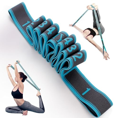 Bangbobi Cintura per Yoga Fascia Elastica Fitness, Fascia per Yoga con 10 Anelli, Fascia Elastica per Pilates, Fascia per Ginnastica e Allenamento