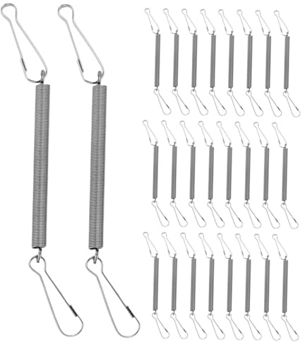 SEWACC 50pcs Stainless Steel Spring Clips Animal Water Bottle for Small Pets Rabbits Hamsters Versatile Cage Clamp Space-saving Design for Feeding and Hydration