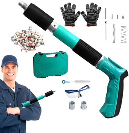 SVCEQZE Clavadora Electrica De Clavos Para Madera, 36x27x7cm Acero Inoxidable Pistola Para Hormigón Y Grapadora Incluye Clavos, Kit De Pistola De Carpintería Para Renovación De Muebles