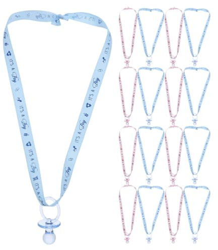 Kisangel Lot de 36 colliers-tétines - Jeu de tétines en plastique pour baby shower - Loisirs créatifs en acrylique, accessoires de décoration pour fête d'enfants (filles et garçons), rose et