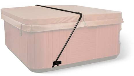 HEATWAVE Low Mount Spa Cover Lift – Compatible with Rectangular/Square Spas up to 8 ft Wide – Easy to Use Hot Tub Cover Lifter with Durable Power Coated Steel & Adjustable Spacers - Black
