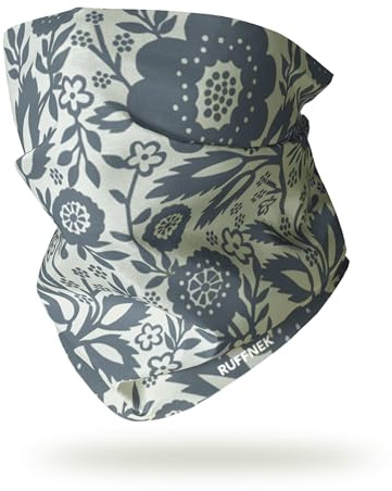 Ruffnek FLOWER PRINT, BLUE & GREY/GREEN Multi Scarf Snood tube headwear for Women and Children - ONE SIZE