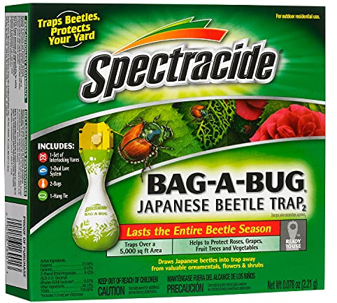 Spectracide Bag-A-Bug Japanese Beetle Trap 2, Traps Japanese Beetles, Protects Your Yard, 2 Count