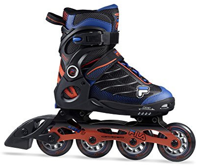 Fila Jungen Wizy Alu Inline Skate, schwarz/Rot/Blau, 32-35