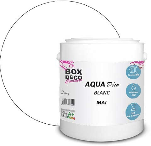 BOX DECO COULEURS Aqua Deco Acrylwandfarbe, matt, 2,5 l/25 m², Weiß