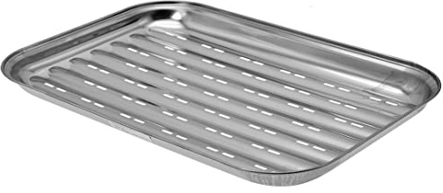 Dehner Grillskål, ca 34,5 x 24,2 x 2,5 cm, rostfritt stål, silver