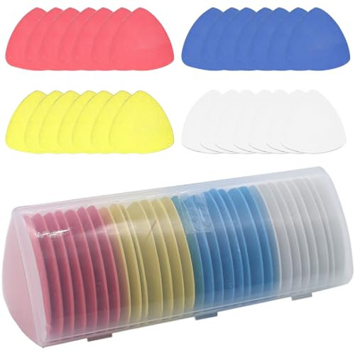 Puedno 30 Stück Schneiderkreide, Nähkreide, Schneiderkreidestift, Dreieckskreide, Stoffkreide, Stoffmarkierungskreide mit Box, zum Markieren Von Stoffen Ledern, 4 Farben, pdn0078