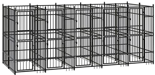 ARKEM Outdoor-Hundezwinger Stahl 9,22 m² Gitterbox Hund Hundezaun Camping Hasenstall