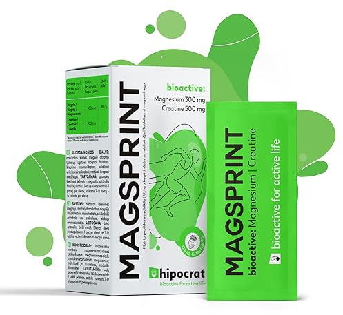 Elektrolyte Pulver mit Magnesium 300 mg & Kreatin 500 mg - Hochdosiertes Creatine Monohydrate, Für Muskelerholung, Keto & Vegan - Hipocrat