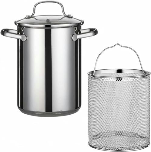 BTURYT Stainless Steel Asparagus Pot, Vegetable Frying Pot, Steamer, Pasta Kitchen With Basket And Lid For Home, Kitchen, Restaurant