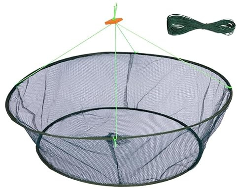 Yatrouys Fishing Net Trap for Bait Minnow Shrimp Crayfish Foldable Fish Crawdad Lobsters Cast Net Collapsible (Small 31.5inch/80cm)