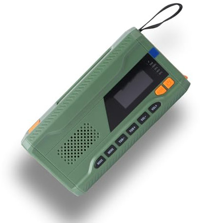 Alkia Notfallradio, Kurbelradio, FM/DAB+/DAB tragbares Solarradio mit 4000mAh Powerbank, Telefon-Ladegerät, USB-Ladung, Handkurbel, SOS Alarm, 3-Modus-Taschenlampe, für Outdoor, Camping (Militärgrün)