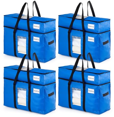 TAILI Bolsas de mudanza de doble capa, paquete de 4, Azul