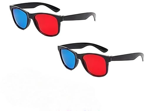 2Pcs Red and Blue 3D Glasses,3D Viewing Glasses,Universal TV Movie Dimensional Video Frame 3D Glasses,DVD Game Glass 3D Style Glasses,Weightlight Simple Design,Televisions and Video,Accessories