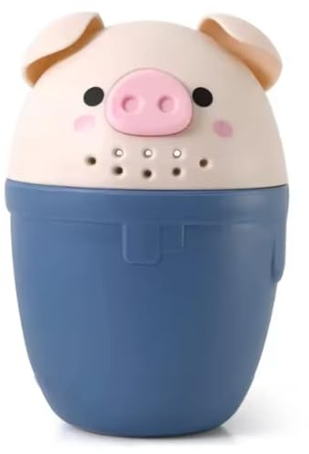 Generchin Tasse de Rinçage de Shampooing Baby Piggy Cartoon pour un Lavage des Cheveux Sans Effort à L'Heure Du Bain.