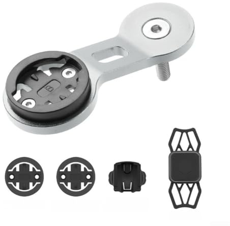 Soporte de extensión para computadora de bicicleta, soporte de teléfono de aleación de aluminio para Bryton, soporte de navegación para ciclismo con clip de agarre de silicona para smartphone