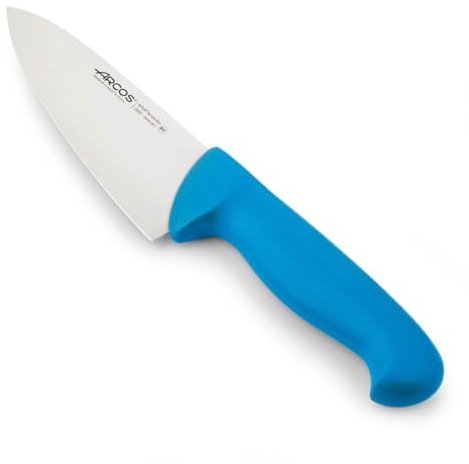 Arcos Coltello Chef con Lama in Acciaio Inossidabile Nitrum 15 cm – Manico in Polipropilene, Sistema di Identificazione Colore – Blu, Serie 2900
