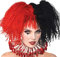 Amscan 845798-55 - Perücke Jesterina, Kunsthaar, Clown, Harlekin, gekrepptes Haar, Erwachsene, Damen, Karneval, Halloween, Mottoparty