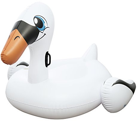 Bestway White Inflatable Giant Mega Supersized Swan Rider Float Pool - 6.8' x 59