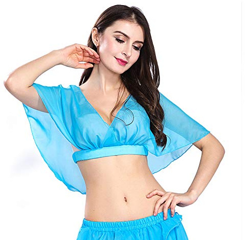 ROYAL SMEELA Donne Sexy Ligth Blu di Alta qualità della Danza del Ventre Prima Camicia Vestiti in Costume
