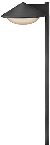 Hinkley Contempo 12v LED Path Light - Aluminum, Etched Opal Glass, Modern - Charcoal Gray Finish