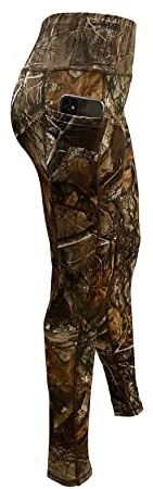 Women's Realtree Edge Full Camo High Waist Leggings for Sports, Yoga, Gym, Lifestyle, Hunting, Fishing, Outdoor Adventures, 3/4 Length, Medium