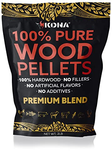 Kona Premium Blend Smoker Pellets, Intended for Ninja Woodfire Outdoor Grill, 2 lb Resealable Bag
