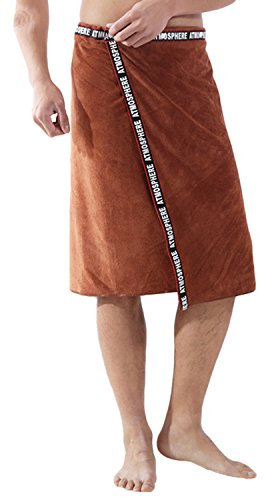 Saunakilt für Herren Saunatuch aus Baumwolle mit Druckknopfverschluss Saunahandtuch Saunarock Badetuch Schnelltrocknende Mikrofaser Verstellbare Saunasarong Saunatuch Kilt Sporthandtuch -140x70CM