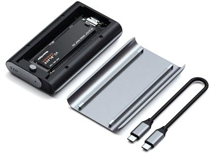 SATECHI M.2 Enclosure, USB4 NVMe SSD Pro Enclosure, 40Gbps, up to 16TB, Aluminium Enclosure with Silicone Pin, Polycarbonate Casing, USAP SSD Trim for Sizes 2280/2260/2242/2230mm (SSD Not Included)