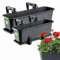 KADAX Set 2X Blumenkasten 40cm+60cm Anthrazit, Balkonkasten aus Kunststoff, Pflanzkasten für Blumen und Kräuter, Widerstandsfähiger Balkontopf, Pflanzkübel für Balkon