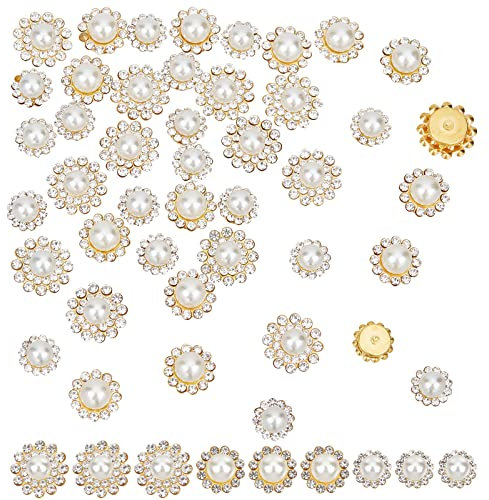 GORGECRAFT 120 Stück Blumen Zum Aufnähen Perlen Schuhblumen Goldklauen-Strasssteine Flache Rückseite Strasssteine Für Tanzkostüme Kunsthandwerk Kleidung Schmuck Kleid