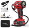 AUTDER Compressore d'Aria Portatile, Gonfiatore Senza Fili 180 PSI con Due Fonti di Alimentazione, Batteria 21V / 12V DC, Manometro Digitale, Spegnimento Automatico, Perfetto per Viaggi (Rosso)