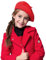 Kids Wool Blend Beret Hat French Style Beanie Cap Solid Color Artist Beret Hat Girls Boy Autumn Winter Warm Cap Red