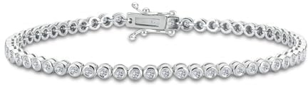 Bracelet tennis en argent. Bracelet femme voie navigable en argent. Bracelet tennis pour femme en argent et zircone cubique. Bracelet menottes à charme de voie navigable.
