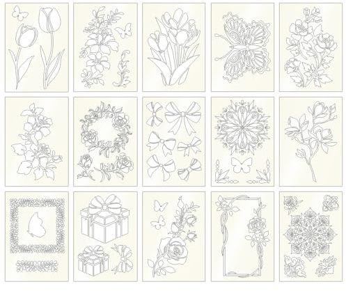 Idéer med hjärta lasermall | 15 mallar i DIN A5 | Perfekt för textildesign, väggdesign, fönster, papper, scrapbooking, hantverk, gör-det-själv (sortering 3)